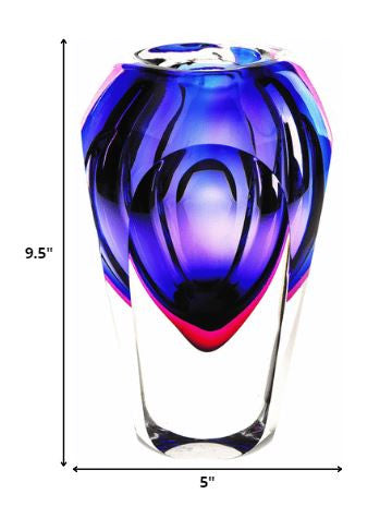 10" Purple Cylinder Crystal Glass Table Vase - Loft&Timber