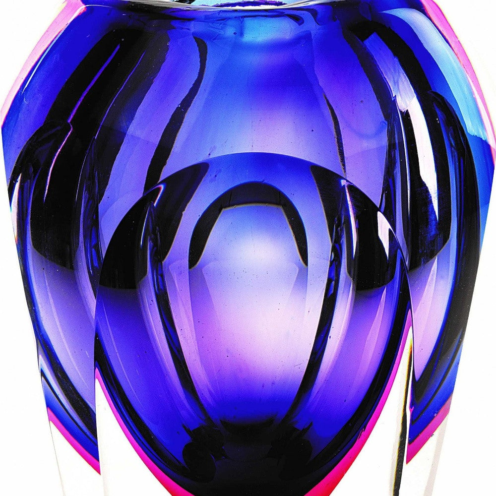 10" Purple Cylinder Crystal Glass Table Vase - Loft&Timber