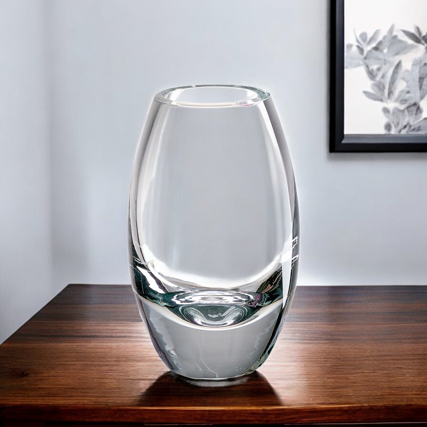 9" Clear Oval Lead Free Crystal Table Vase - Loft&Timber