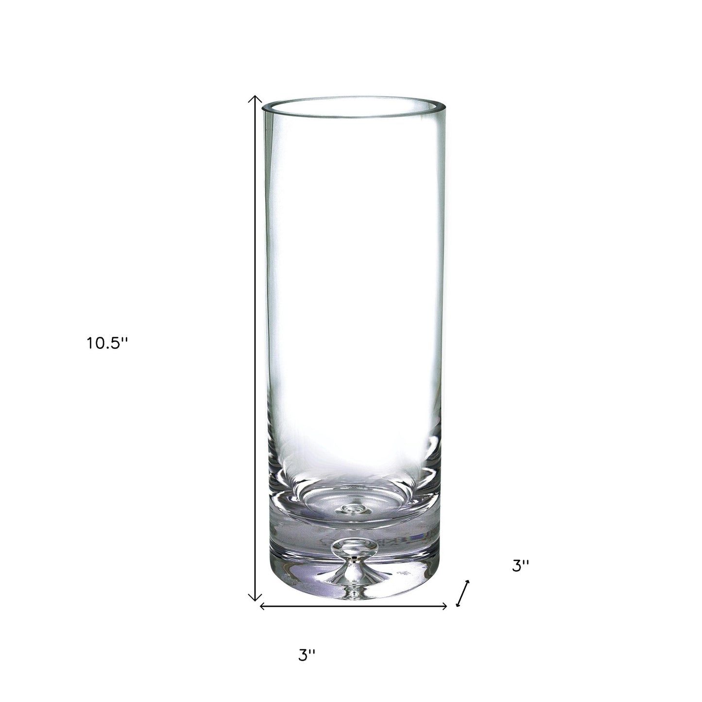 11" Clear Cylinder Crystal Table Vase - Loft&Timber