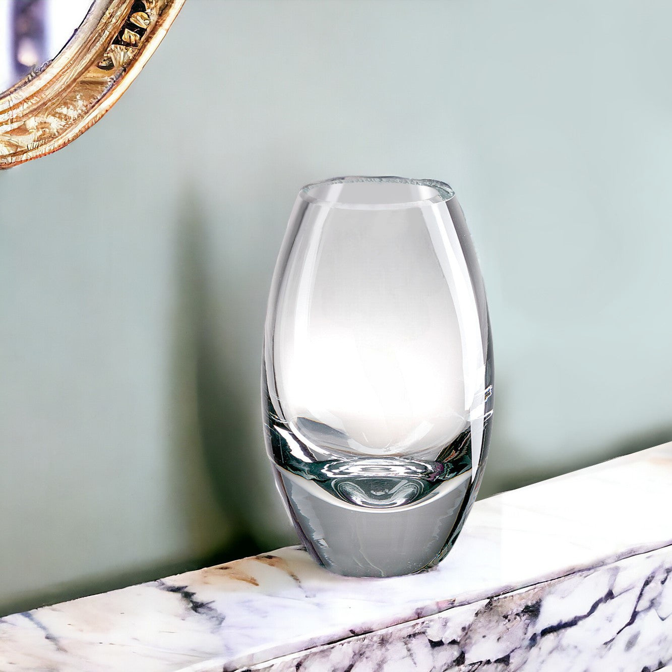 7" Clear Lead Free Crystal Oval Table Vase - Loft&Timber