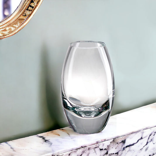 7" Clear Lead Free Crystal Oval Table Vase - Loft&Timber