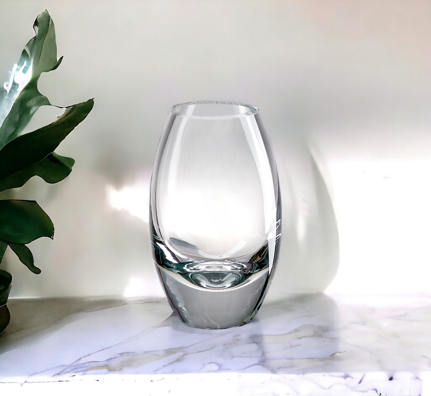 7" Clear Lead Free Crystal Oval Table Vase - Loft&Timber