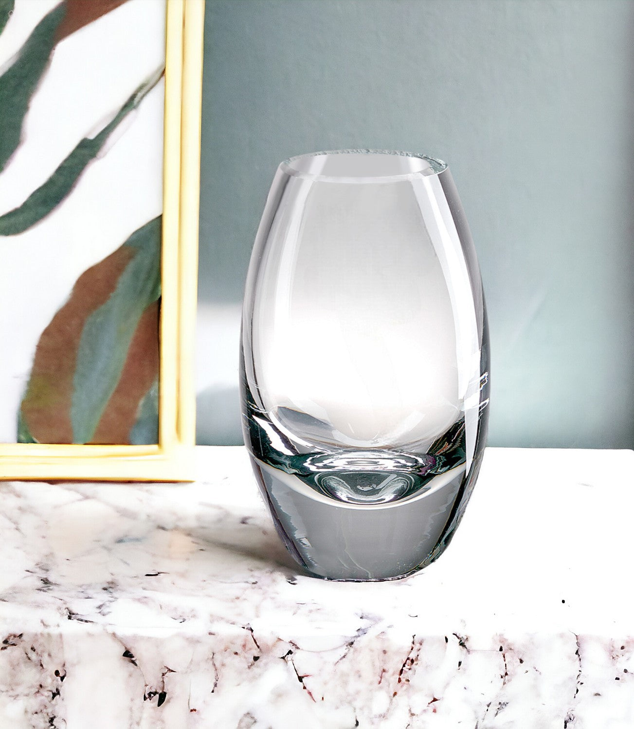 11" Clear Lead Free Crystal Oval Table Vase - Loft&Timber