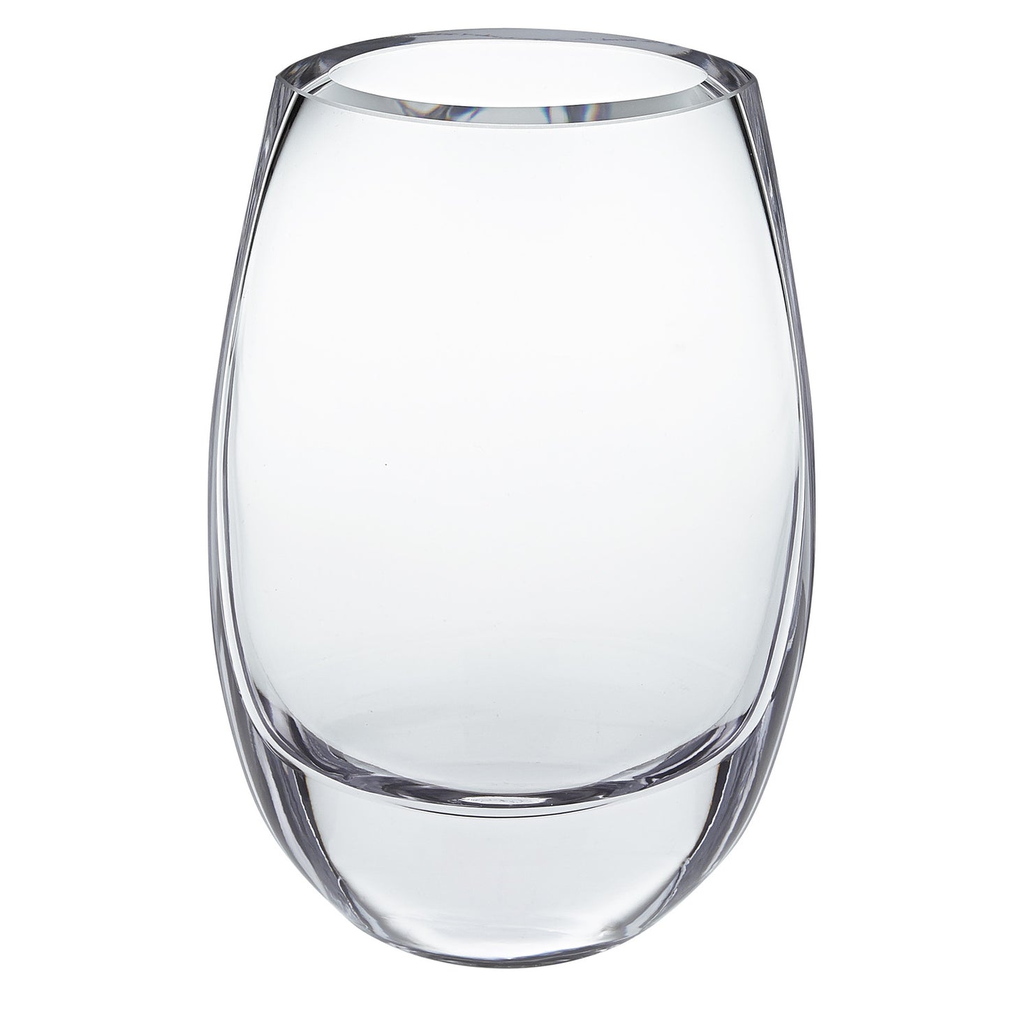 8" Clear Oval Crystal Glass Table Vase - Loft&Timber
