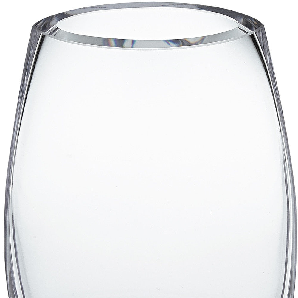 8" Clear Oval Crystal Glass Table Vase - Loft&Timber