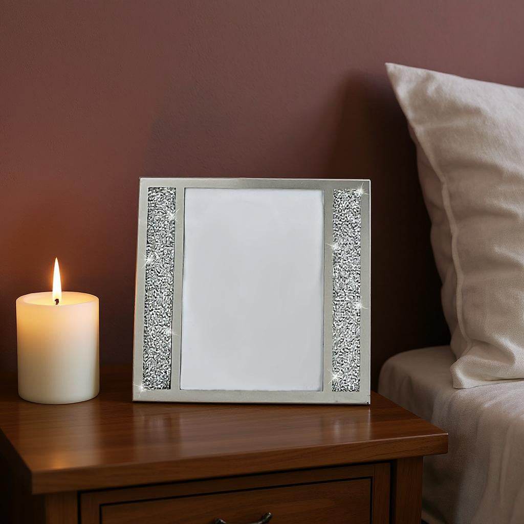Multiple Sizes Silver Crystal Tabletop Picture Frame - Loft&Timber