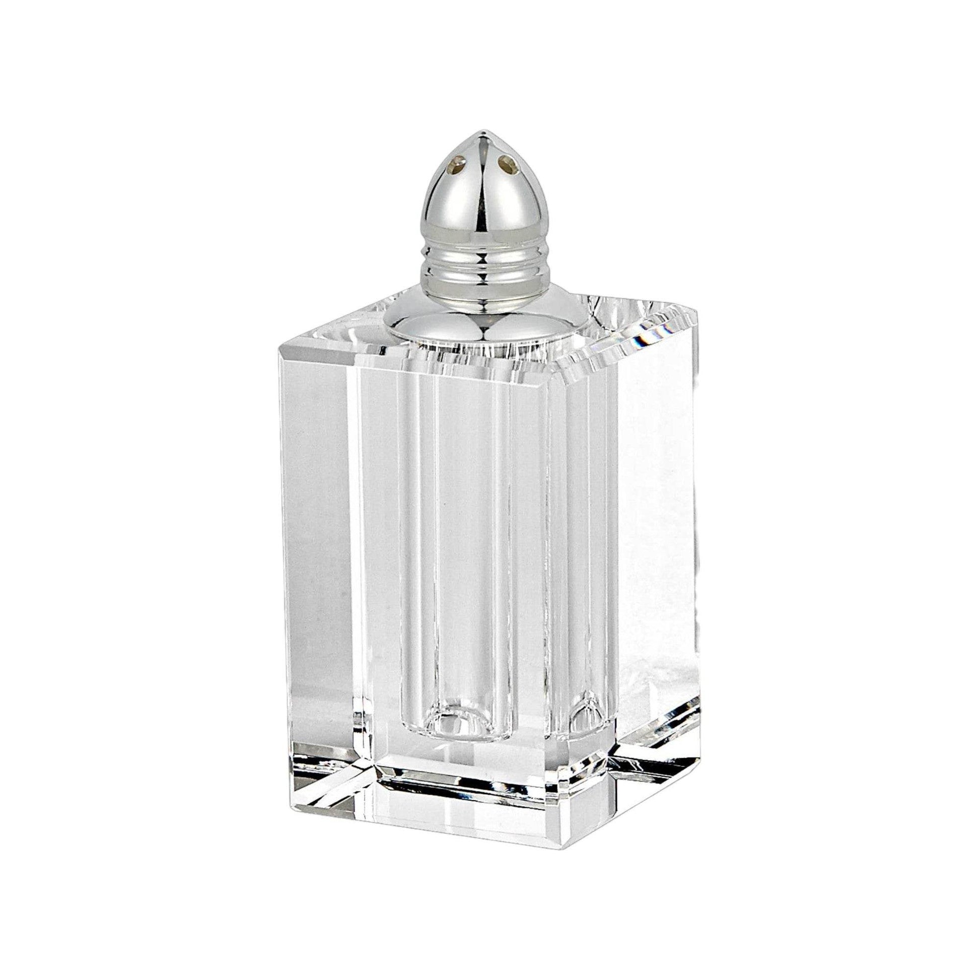 Set of Two Clear And Silver Crystal Pepper Shakers - Loft&Timber