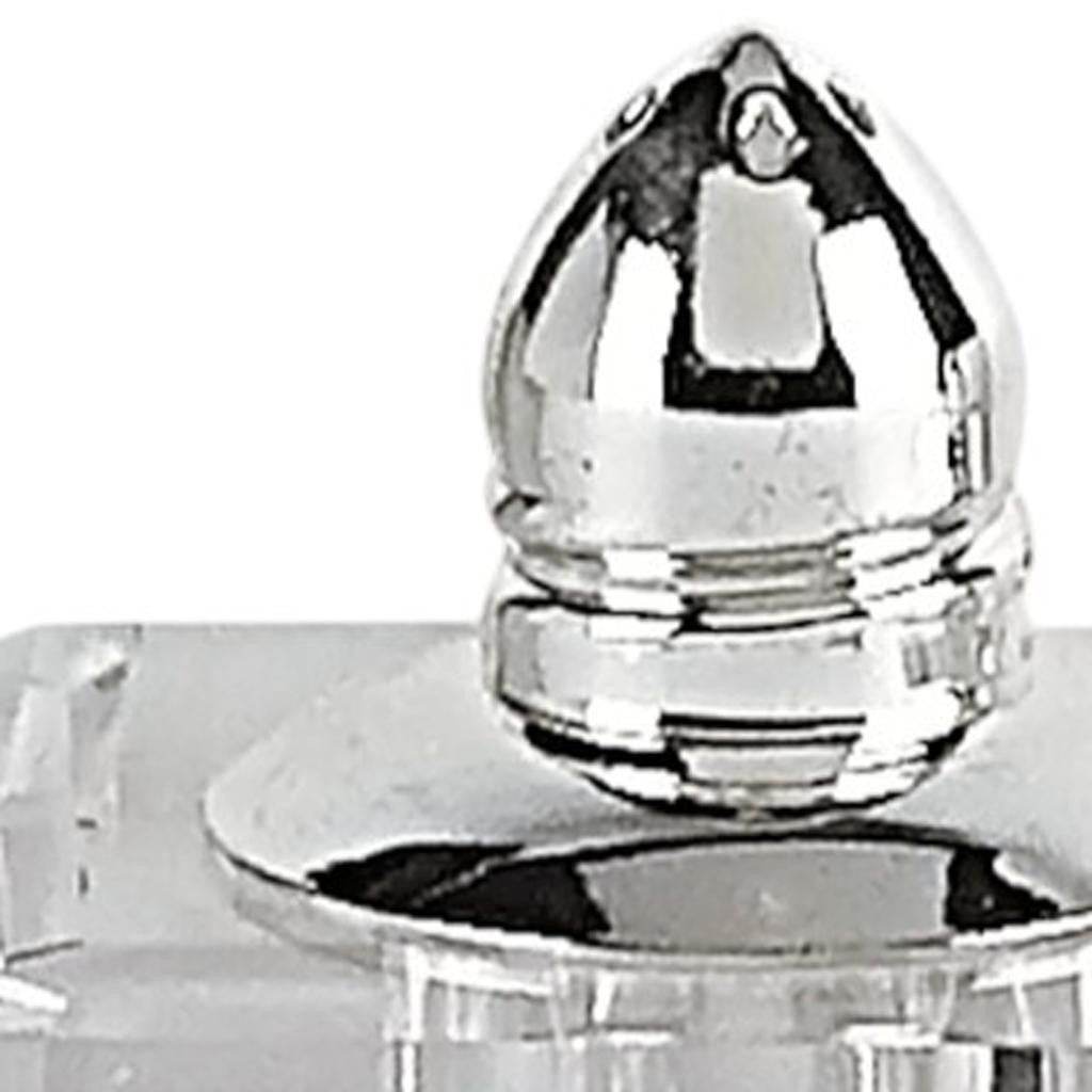 Set of Two Clear And Silver Crystal Pepper Shakers - Loft&Timber