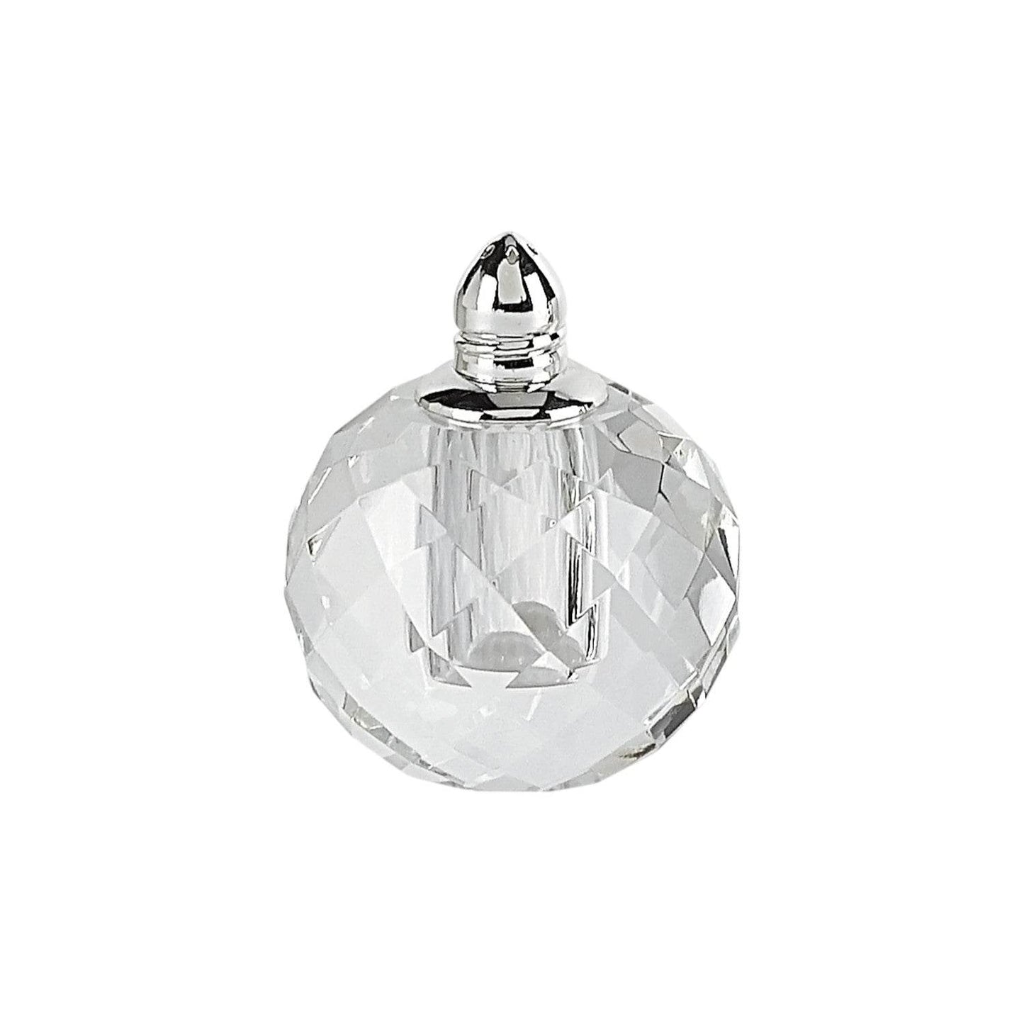 Set of Two Clear And Silver Crystal Geometric Pepper Shakers - Loft&Timber