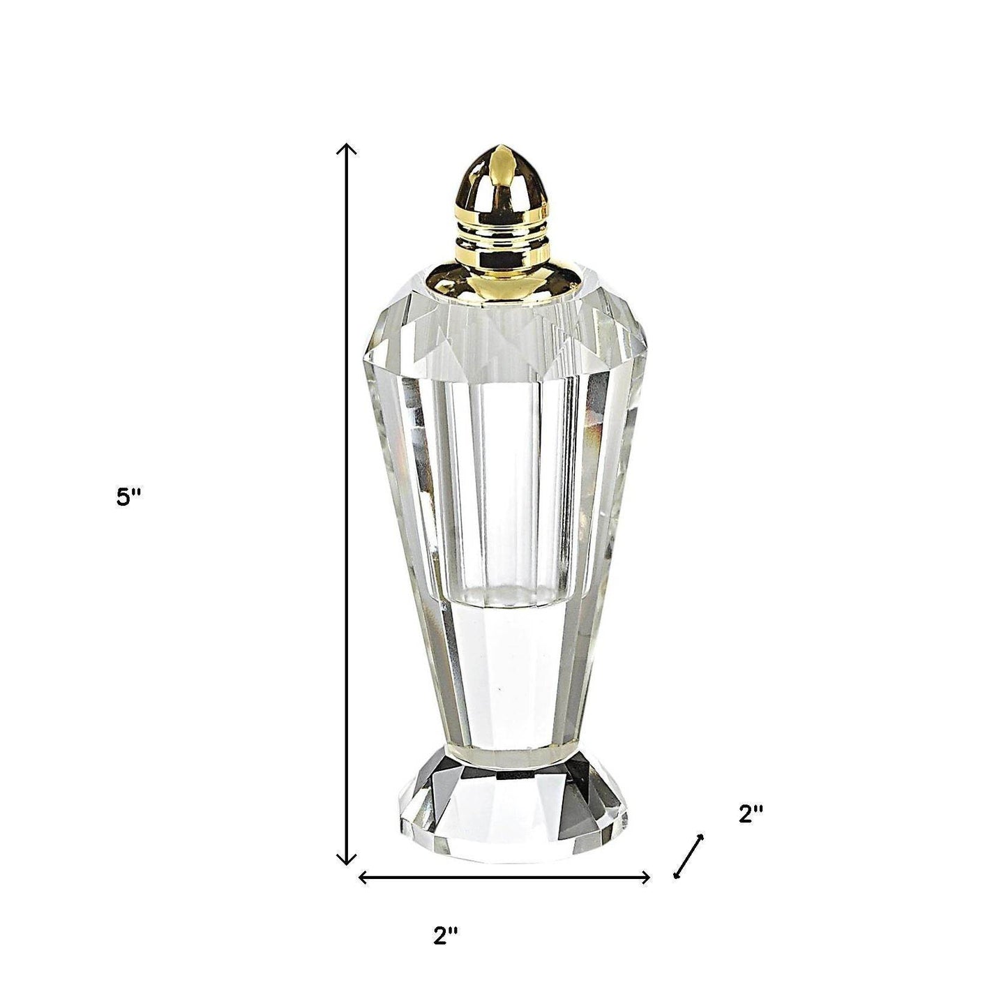 Set of Two Clear And Gold Crystal Geometric Pepper Shakers - Loft&Timber