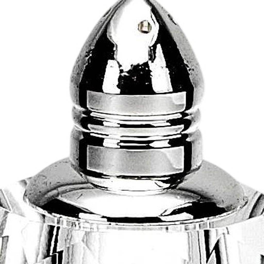 Set of Two Clear And Silver Crystal Geometric Pepper Shakers - Loft&Timber