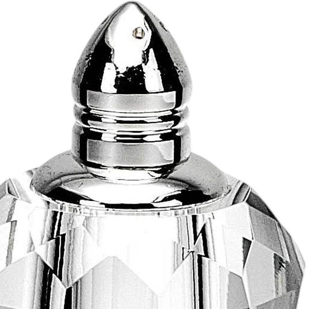 Set of Two Clear And Silver Crystal Geometric Pepper Shakers - Loft&Timber