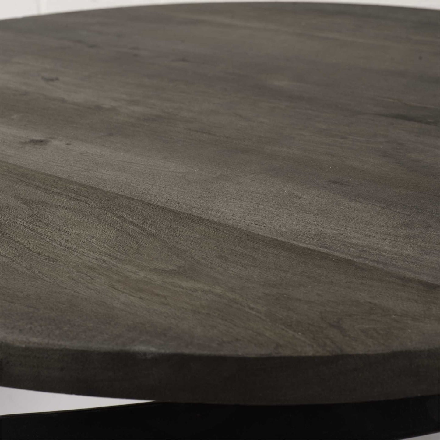 41" Brown and Black Solid Wood and Metal Round Coffee Table - Loft&Timber