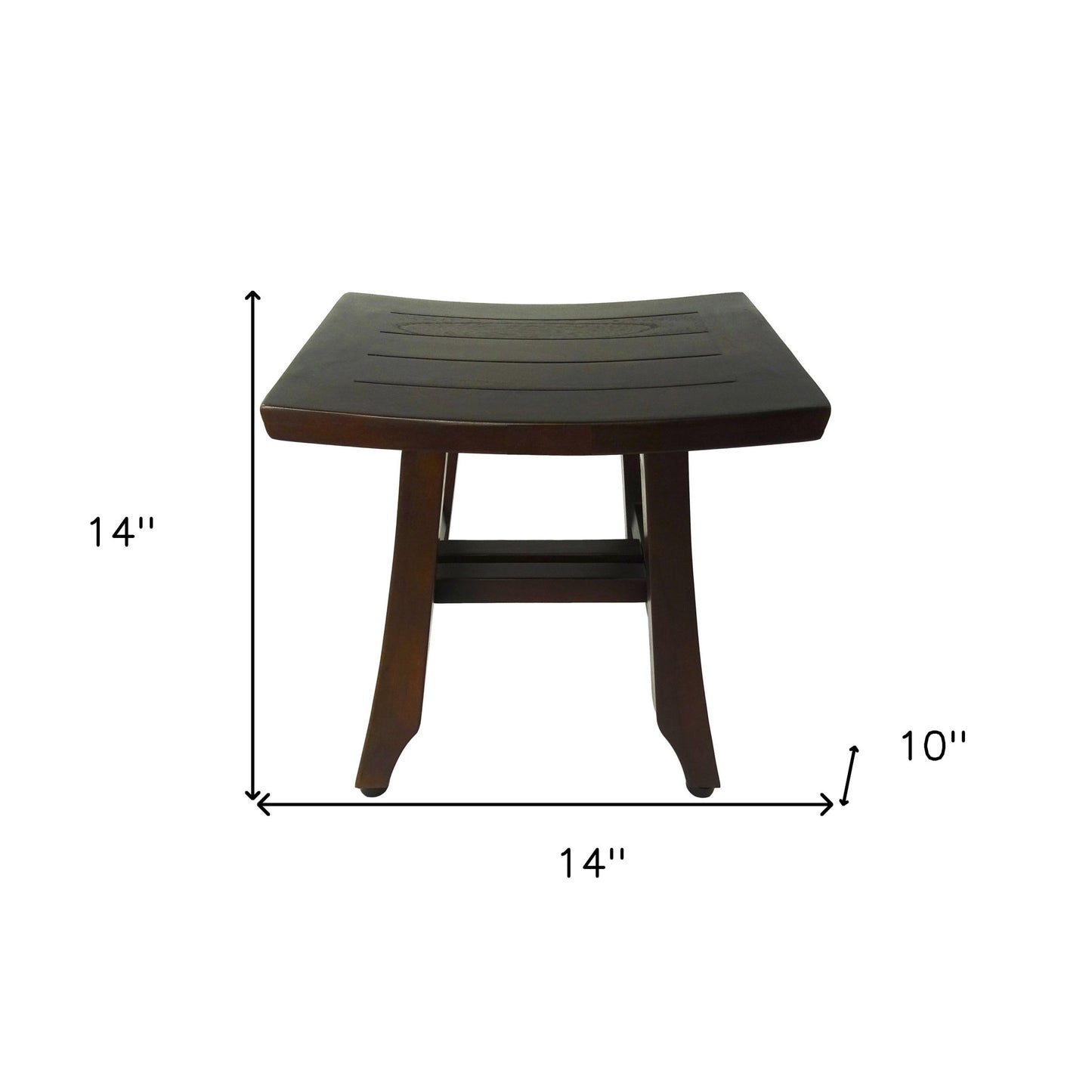 14" Brown Teak Shower Bench - Loft&Timber