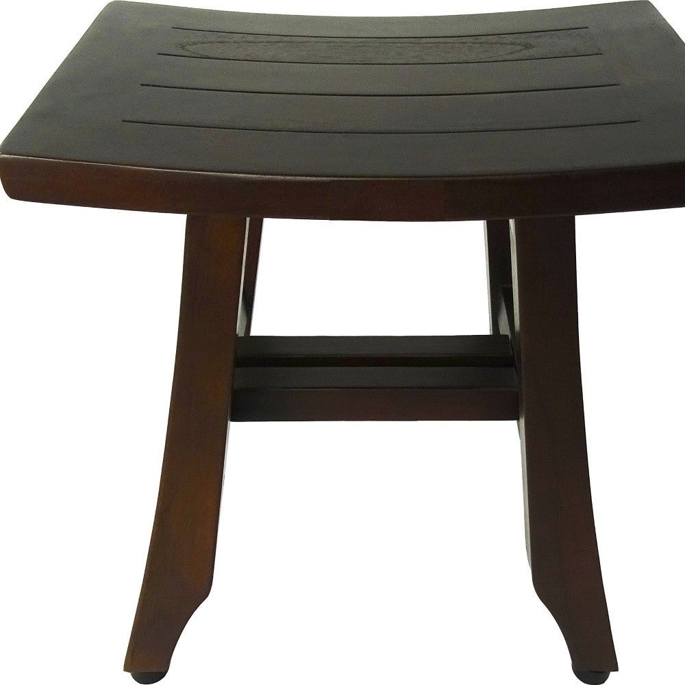 14" Brown Teak Shower Bench - Loft&Timber