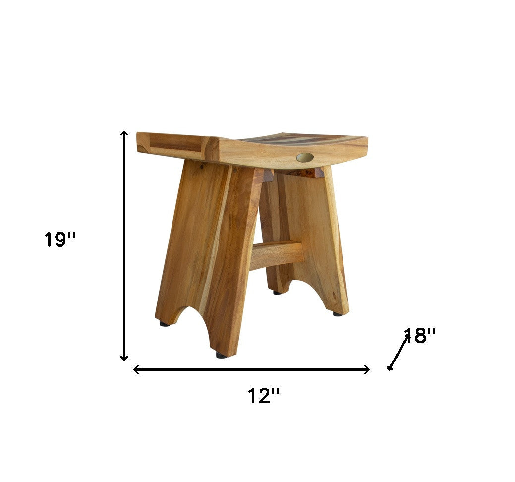 18" Natural Teak Rectangular Shower Bench - Loft&Timber