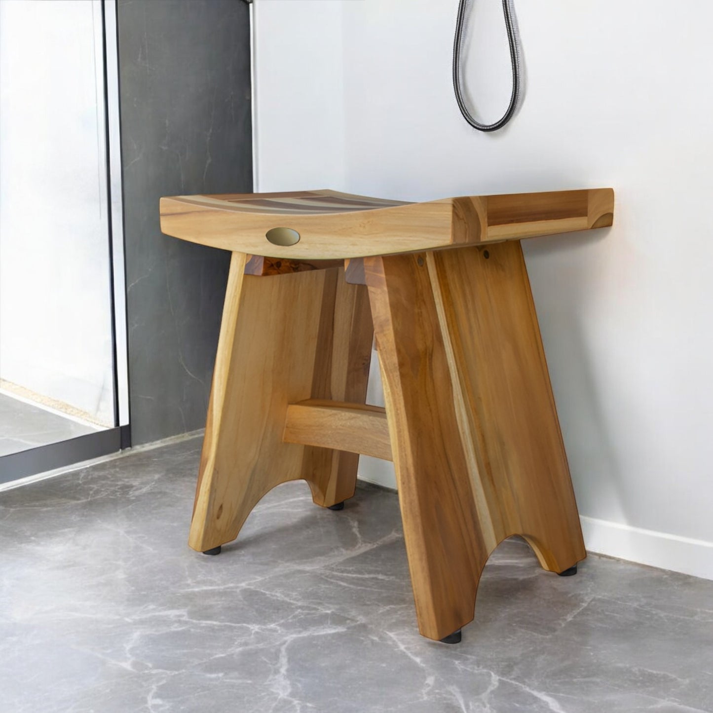 18" Natural Teak Rectangular Shower Bench - Loft&Timber