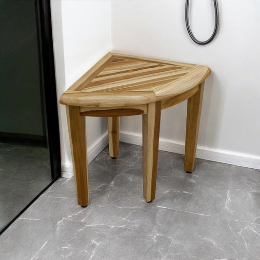 23" Natural Teak Corner Shower Bench - Loft&Timber