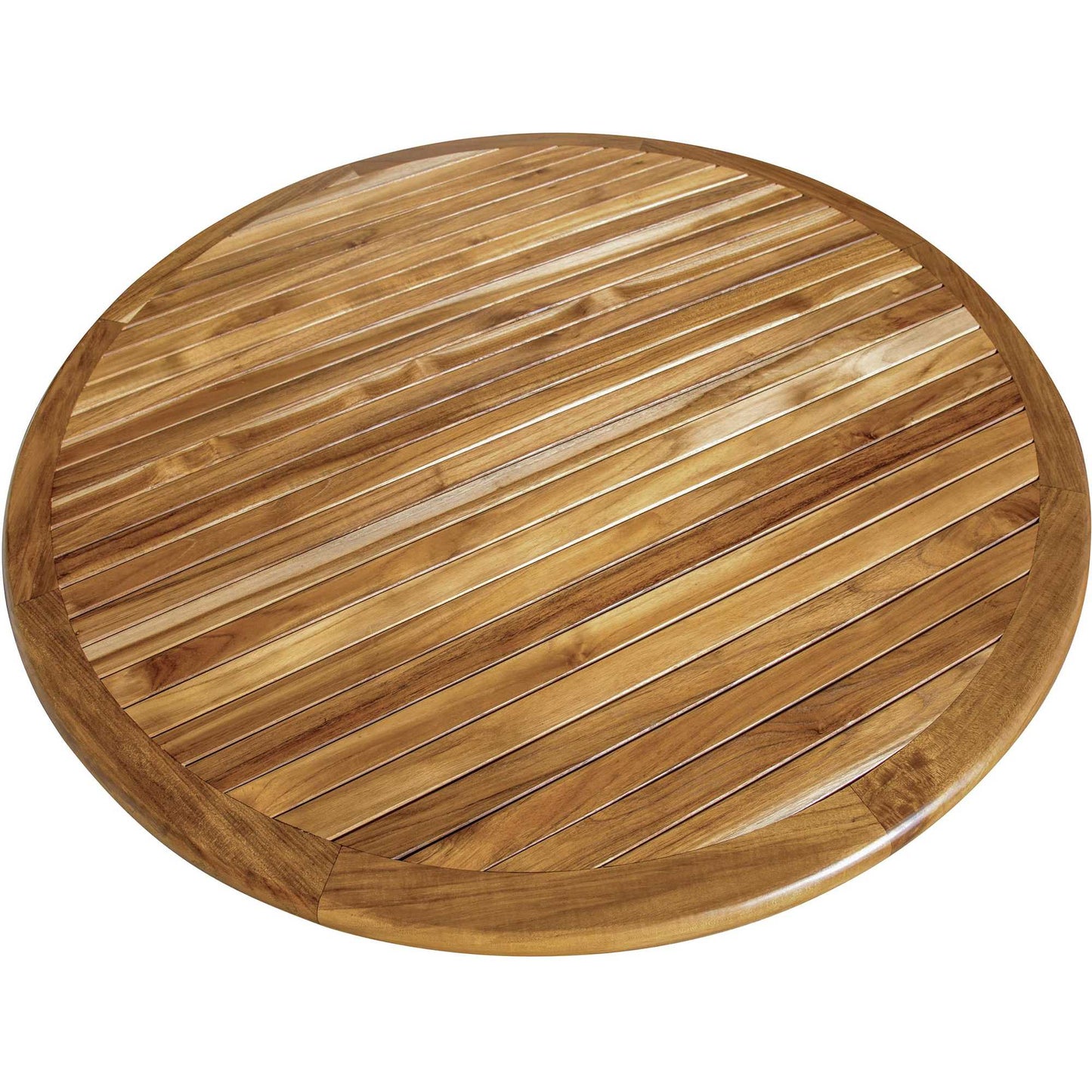 48" Natural Rounded Solid Wood Outdoor Dining Table-3