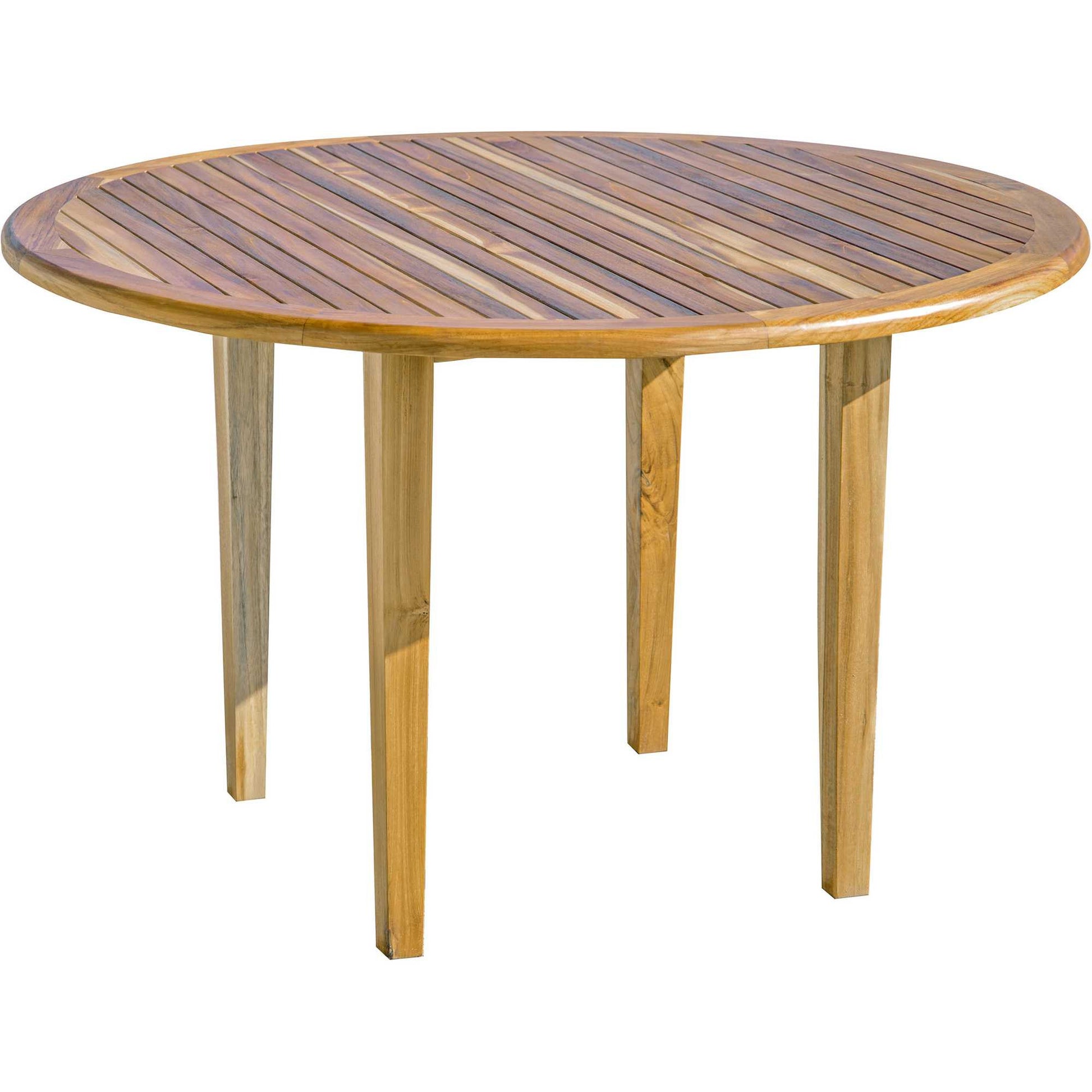 48" Natural Rounded Solid Wood Outdoor Dining Table-6