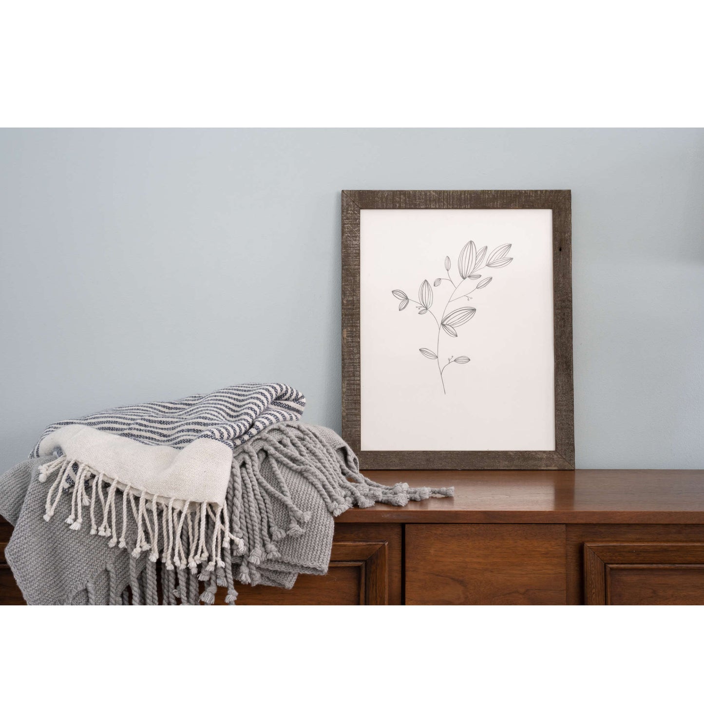 10" x 10" Brown Solid Wood Tabletop Picture Frame - Loft&Timber