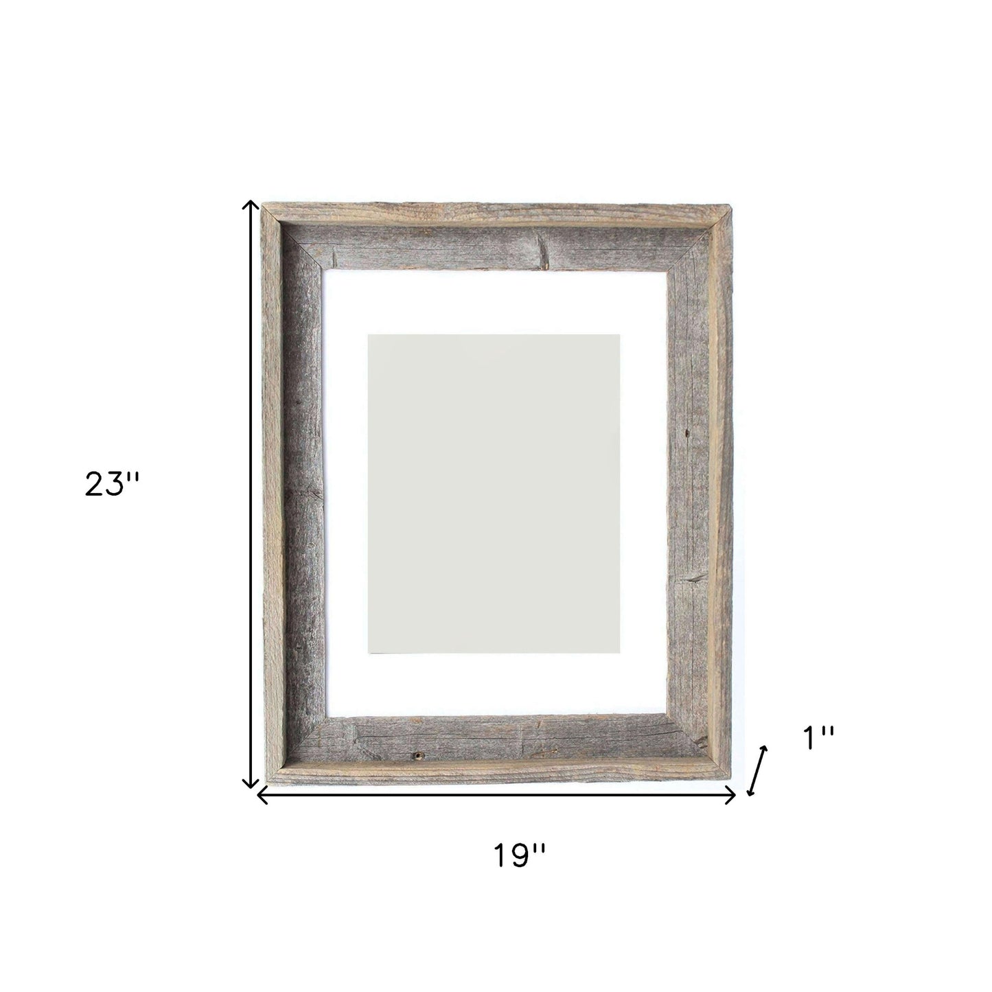 16" x 20" Gray And Brown Distressed Solid Wood Hanging Picture Frame with Mat - Loft&Timber