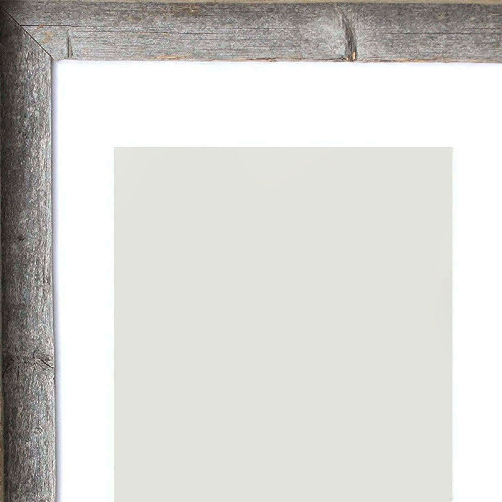 16" x 20" Gray And Brown Distressed Solid Wood Hanging Picture Frame with Mat - Loft&Timber