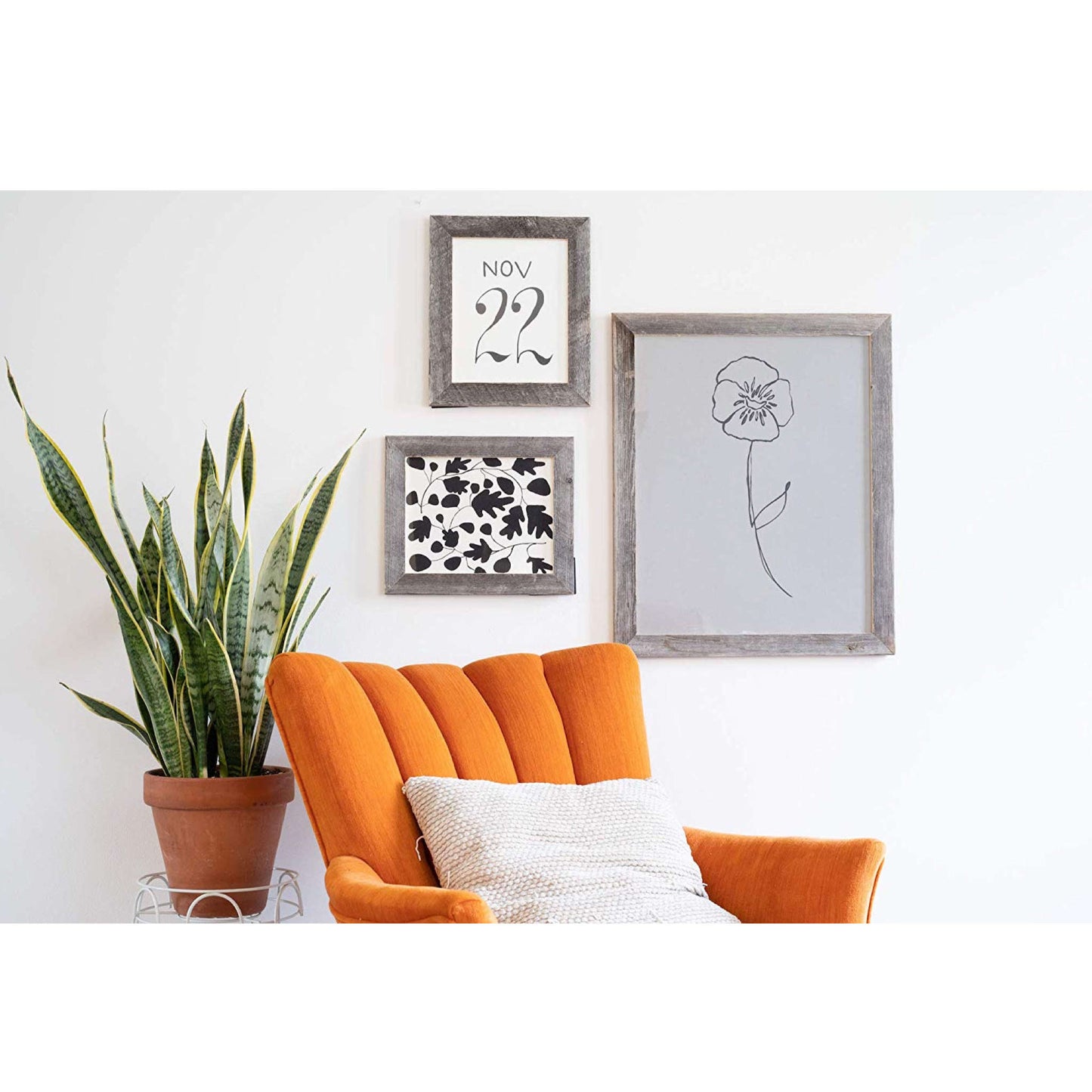 11" x 17" Gray Solid Wood Hanging Picture Frame - Loft&Timber
