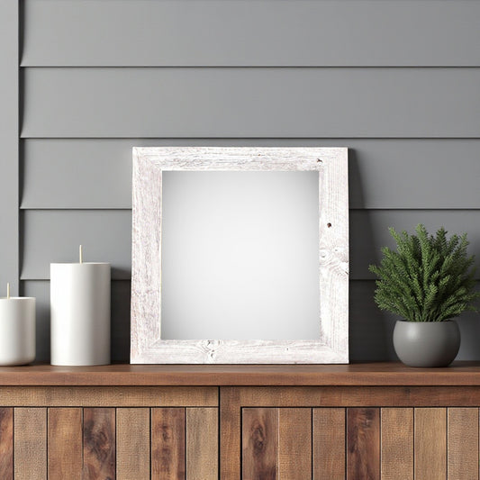 12" x 12" White Solid Wood Tabletop Picture Frame - Loft&Timber