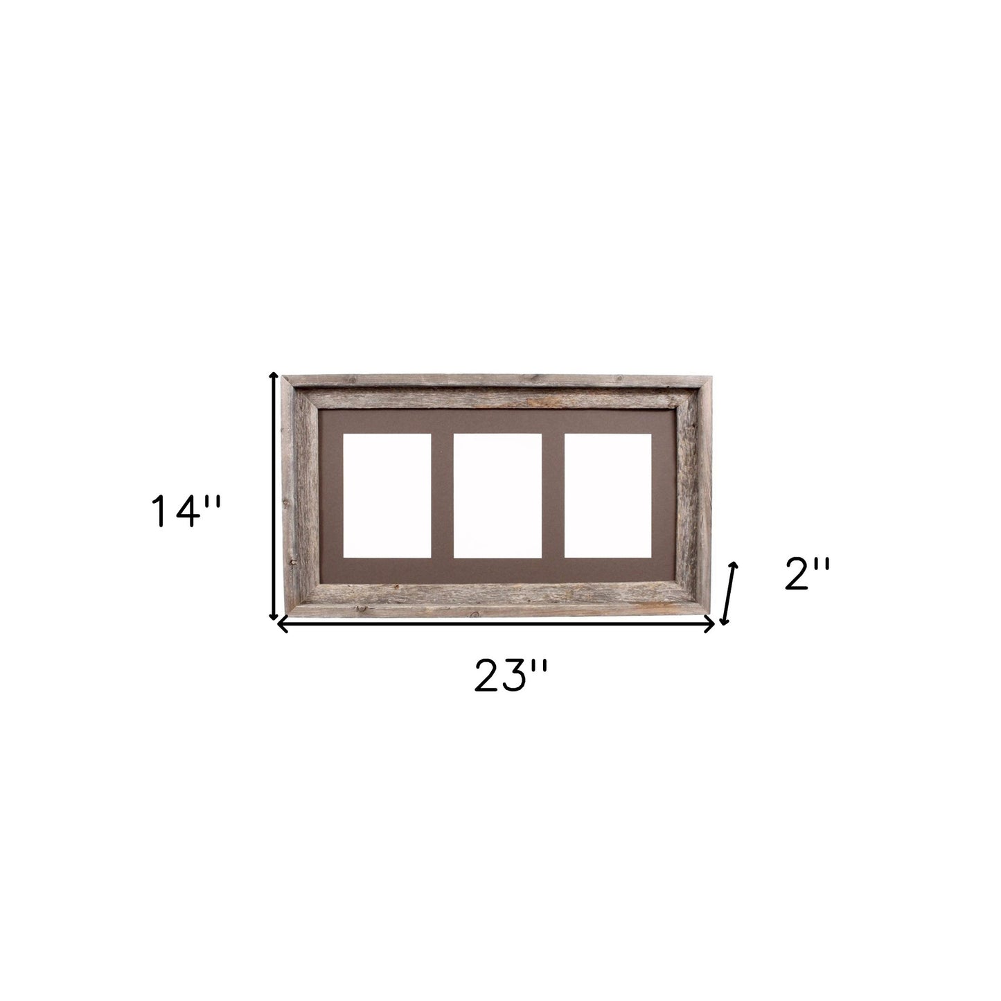 5" x 7" Gray Solid Wood Hanging Picture Frame with Mat - Loft&Timber