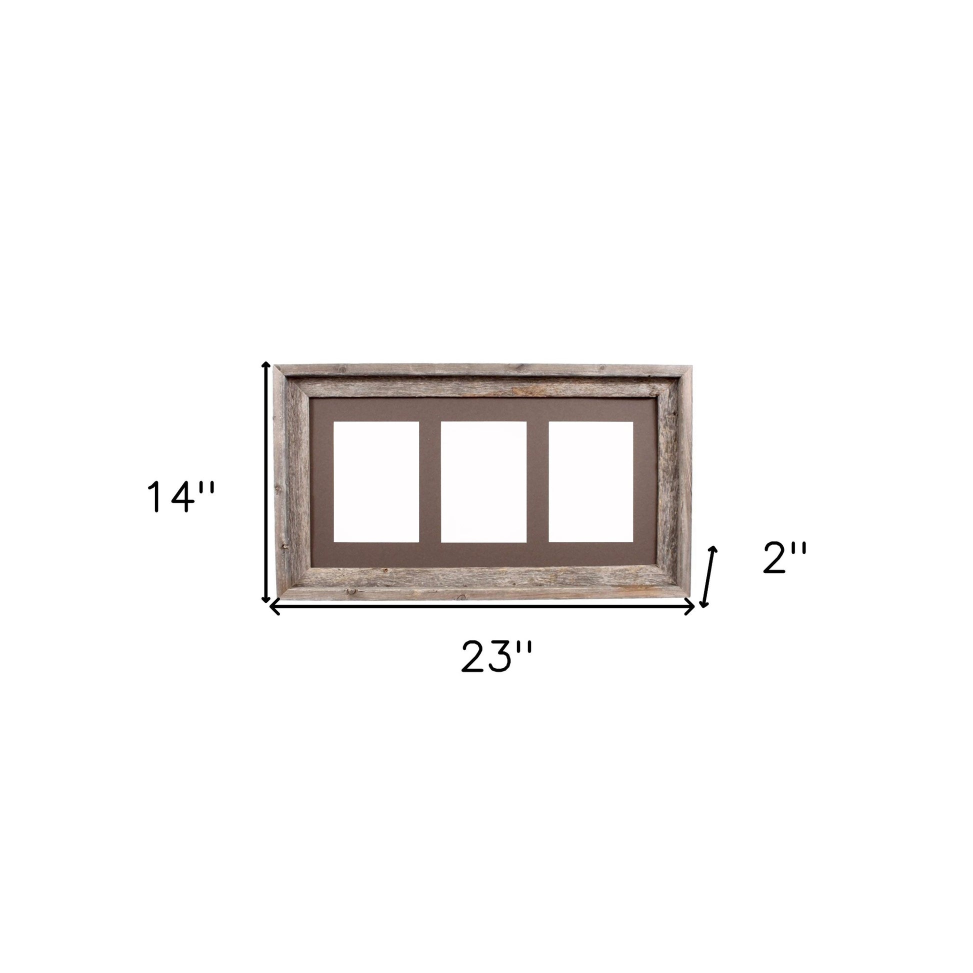 5" x 7" Gray Solid Wood Hanging Picture Frame with Mat - Loft&Timber