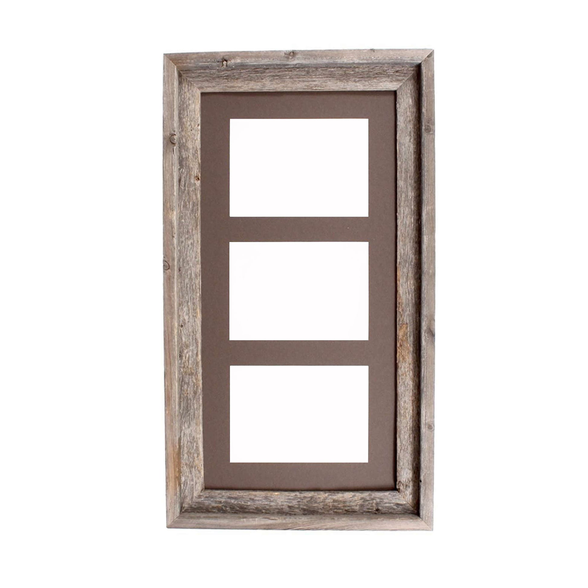 5" x 7" Gray Solid Wood Hanging Picture Frame with Mat - Loft&Timber