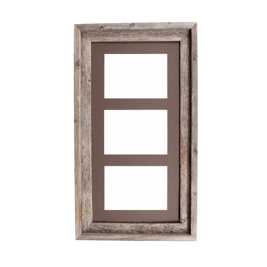 5" x 7" Gray Solid Wood Hanging Picture Frame with Mat - Loft&Timber