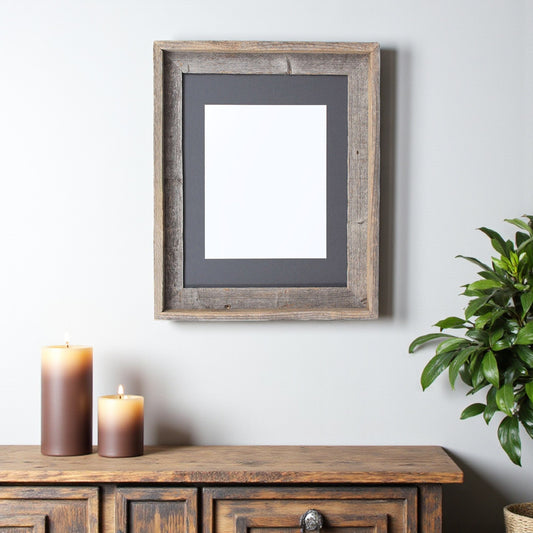 11" x 14" Gray Solid Wood Hanging Picture Frame - Loft&Timber