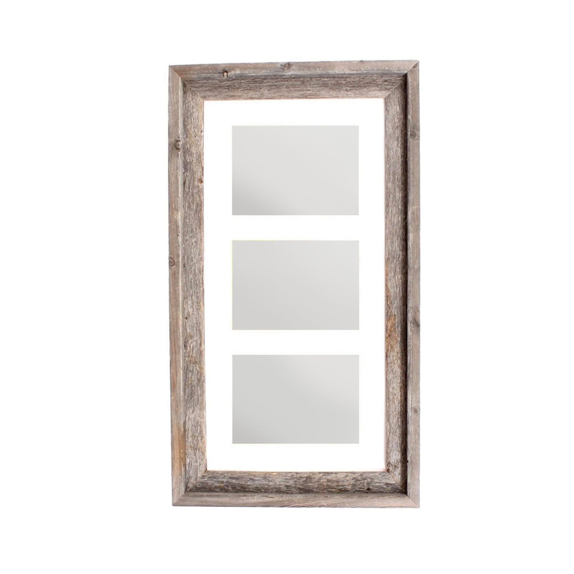 5" x 7" Natural Distressed Reclaimed Wood Hanging Picture Frame with Mat - Loft&Timber