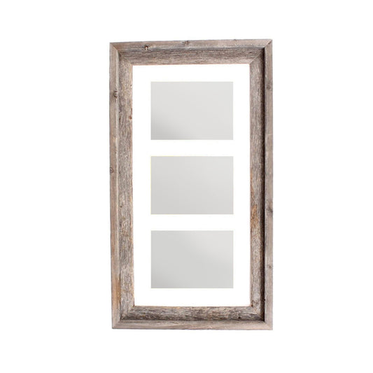 5" x 7" Natural Distressed Reclaimed Wood Hanging Picture Frame with Mat - Loft&Timber