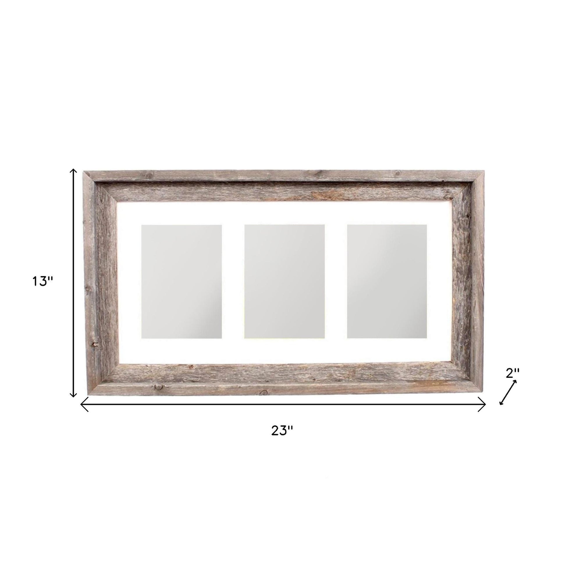 5" x 7" Natural Distressed Reclaimed Wood Hanging Picture Frame with Mat - Loft&Timber