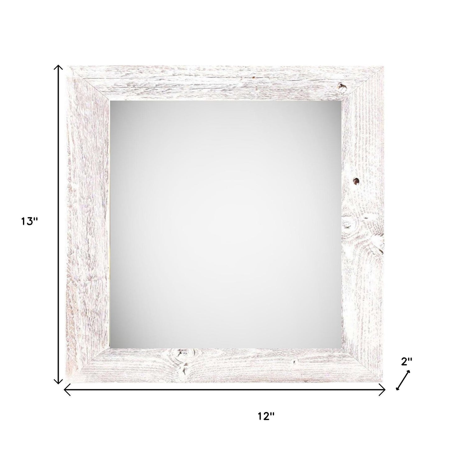 10" x 10" White Solid Wood Hanging Picture Frame - Loft&Timber