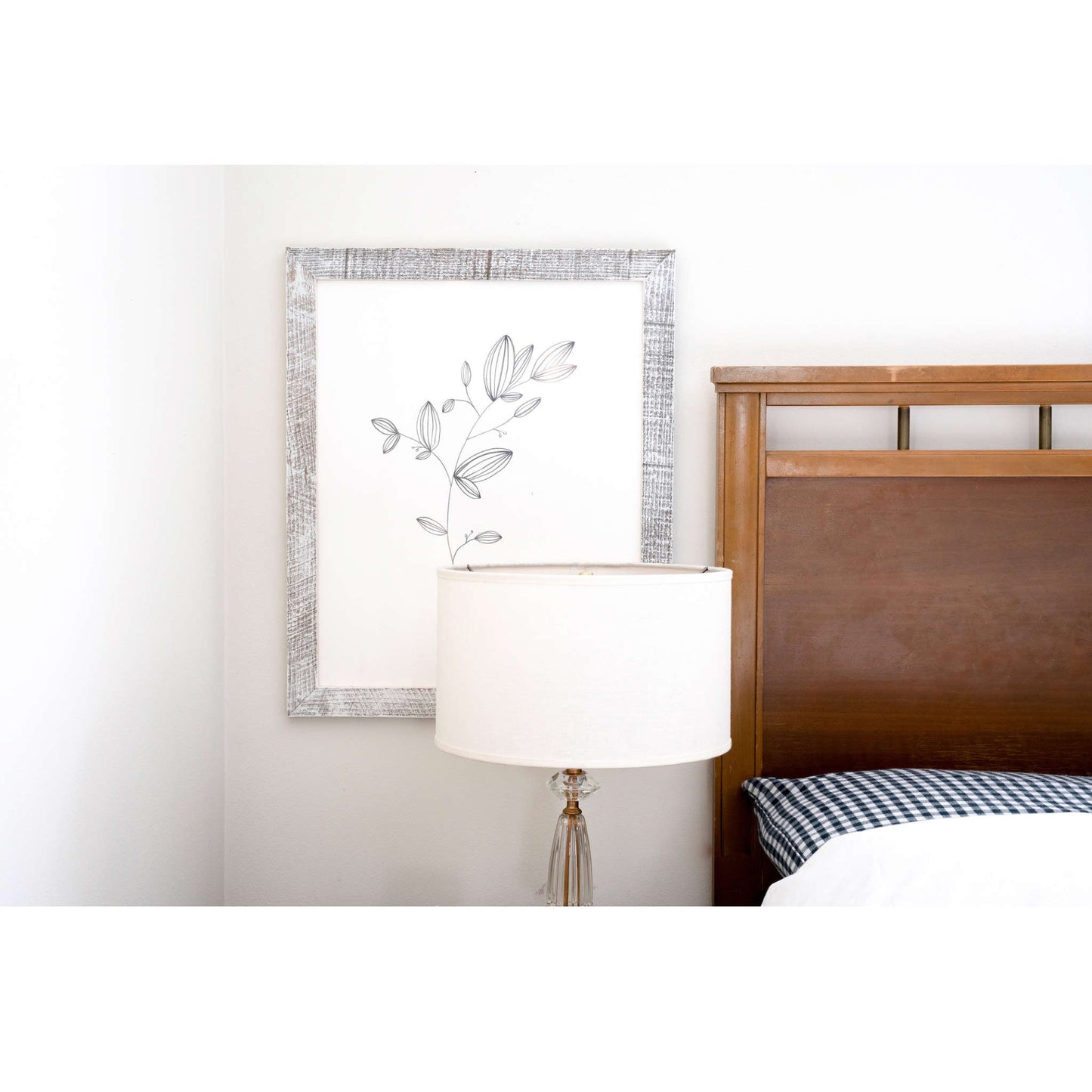 10" x 10" White Solid Wood Hanging Picture Frame - Loft&Timber