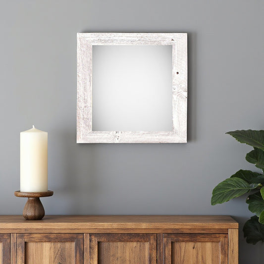 10" x 10" White Solid Wood Hanging Picture Frame - Loft&Timber