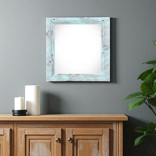 10" x 10" Blue Solid Wood Hanging Picture Frame - Loft&Timber