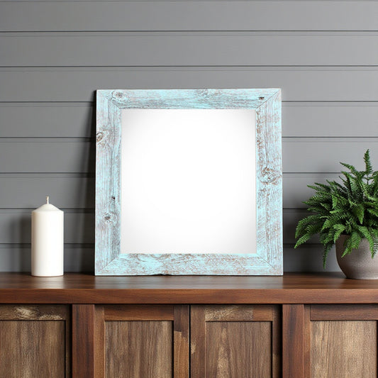 8" x 8" Blue Solid Wood Tabletop Picture Frame - Loft&Timber