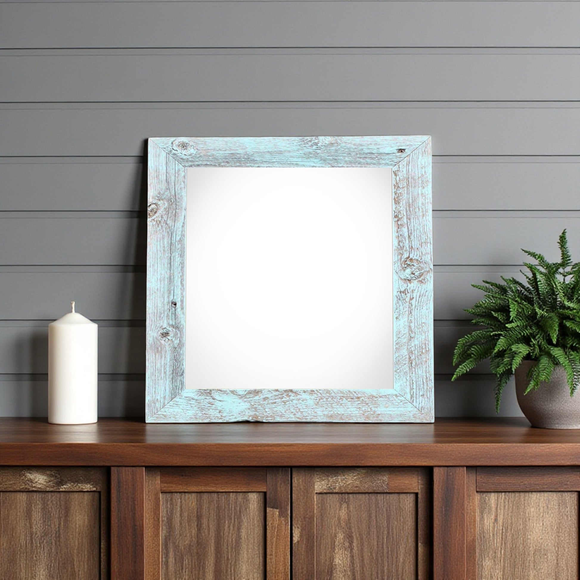 8" x 8" Blue Solid Wood Tabletop Picture Frame - Loft&Timber