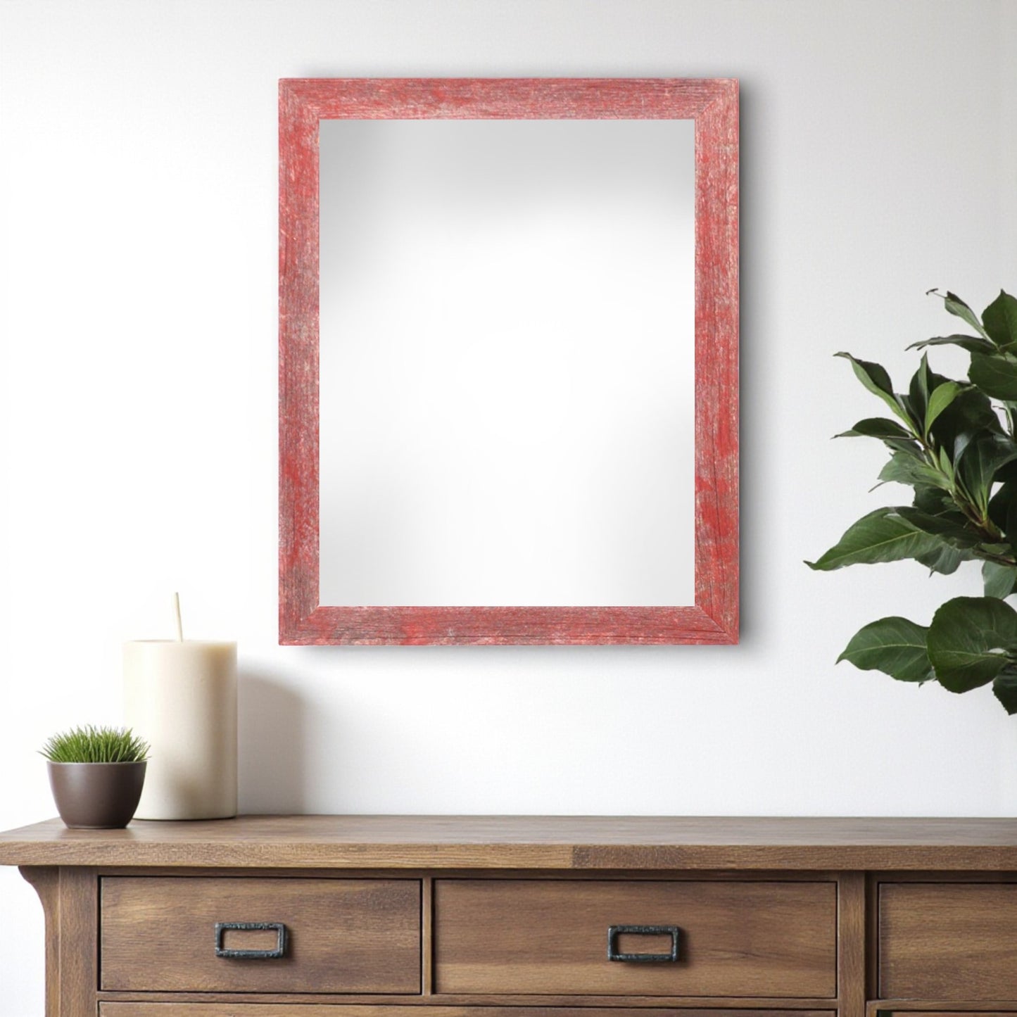12" x 18" Red Solid Wood Hanging Picture Frame - Loft&Timber