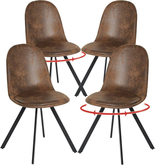 Swivel Dining Chairs Set of 4 in Brown - Loft&Timber