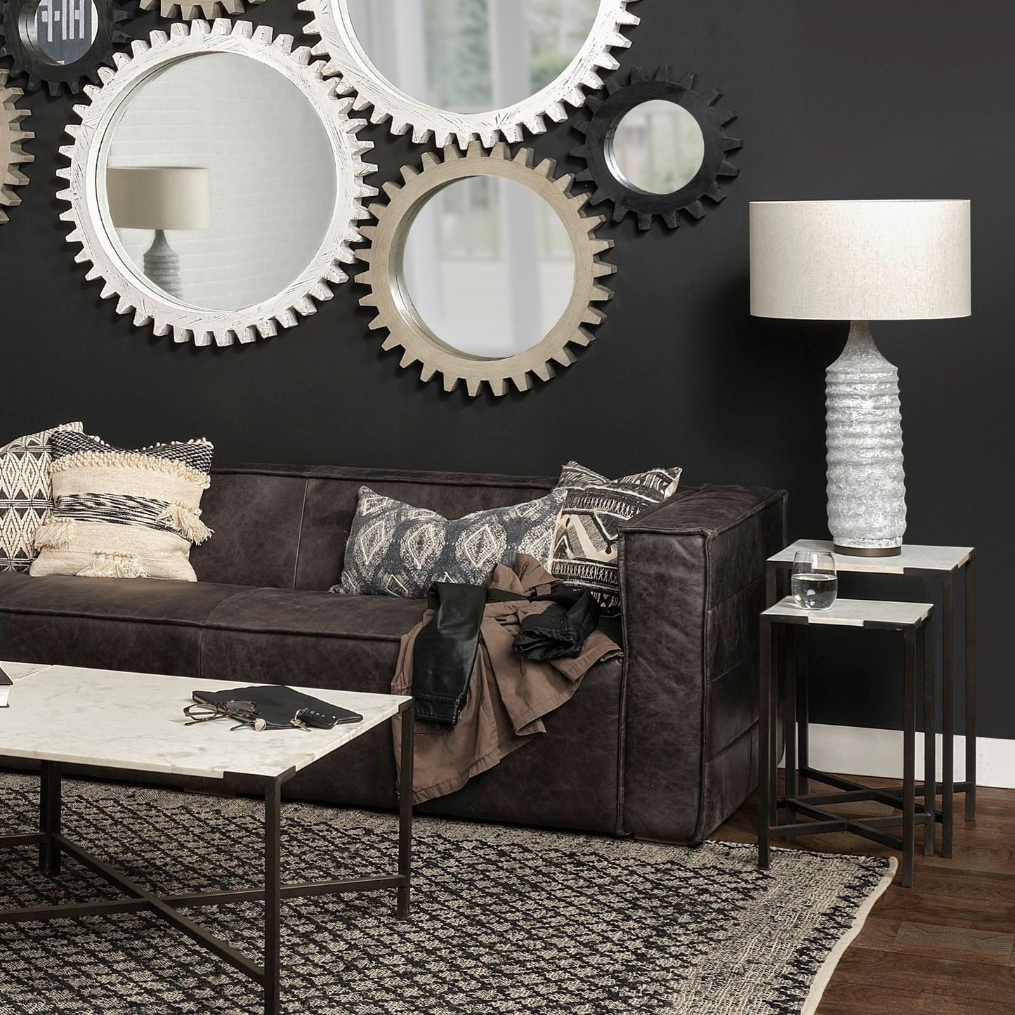 24" Marble End Table - Loft&Timber