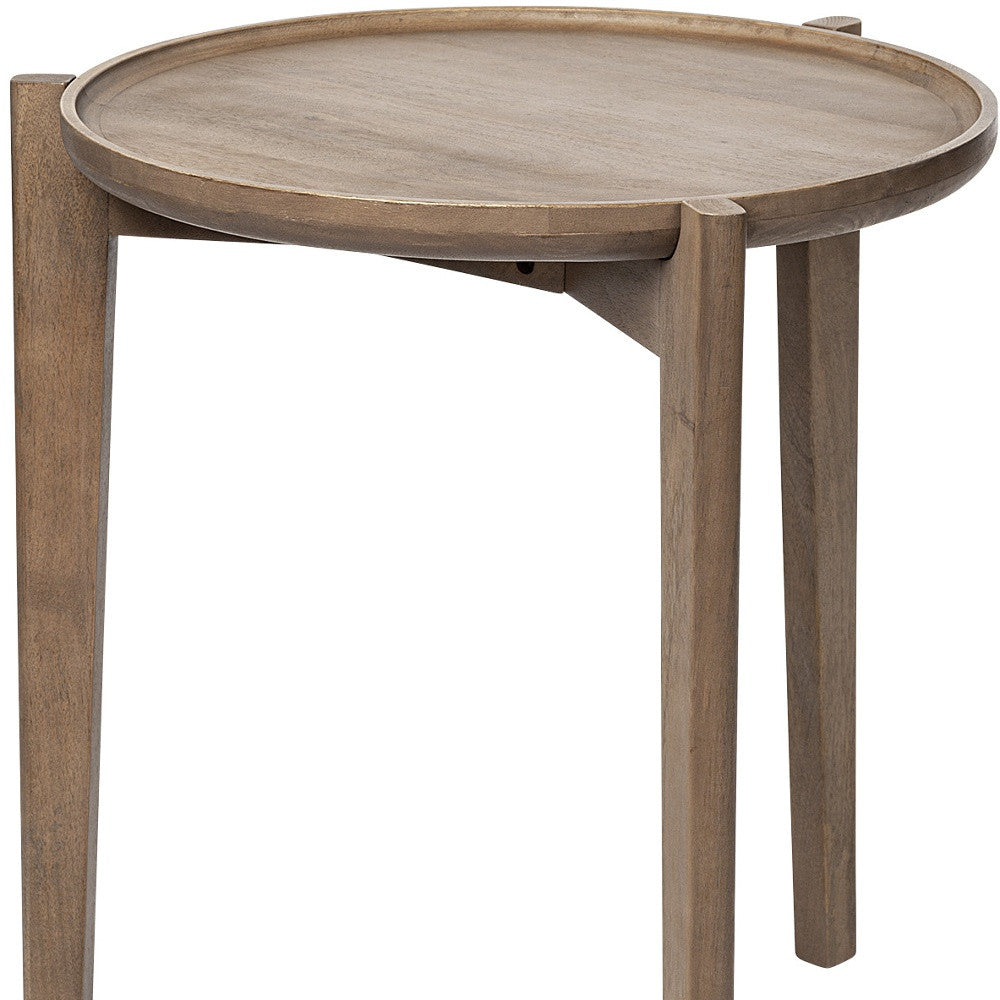 24" Brown Round End Table - Loft&Timber