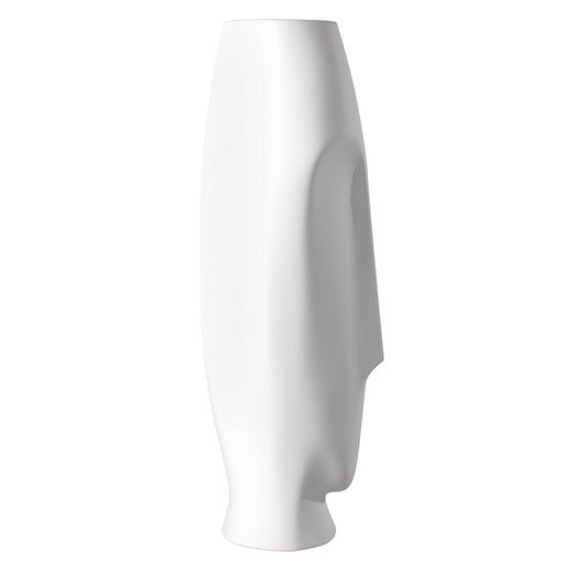 Set of Two Ceramic White Cylinder Table Vases - Loft&Timber