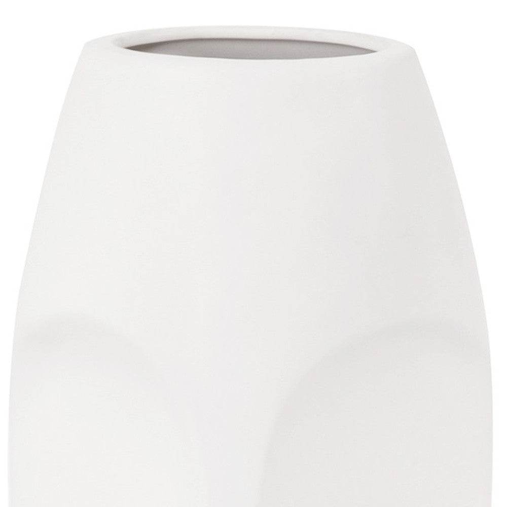 Set of Two Ceramic White Cylinder Table Vases - Loft&Timber